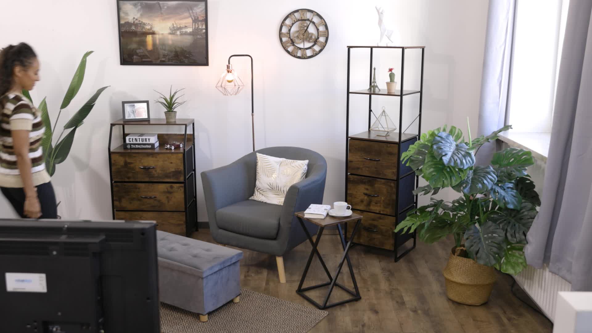 Relaxdays Sitzbank mit Stauraum, Polster, Samtbezug, Produktbild-Vorschau 7