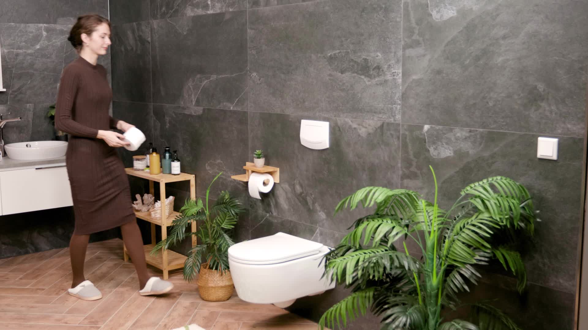 Relaxdays Toilettenpapierhalter mit Ablagen, für Handy, Produktbild-Vorschau 7