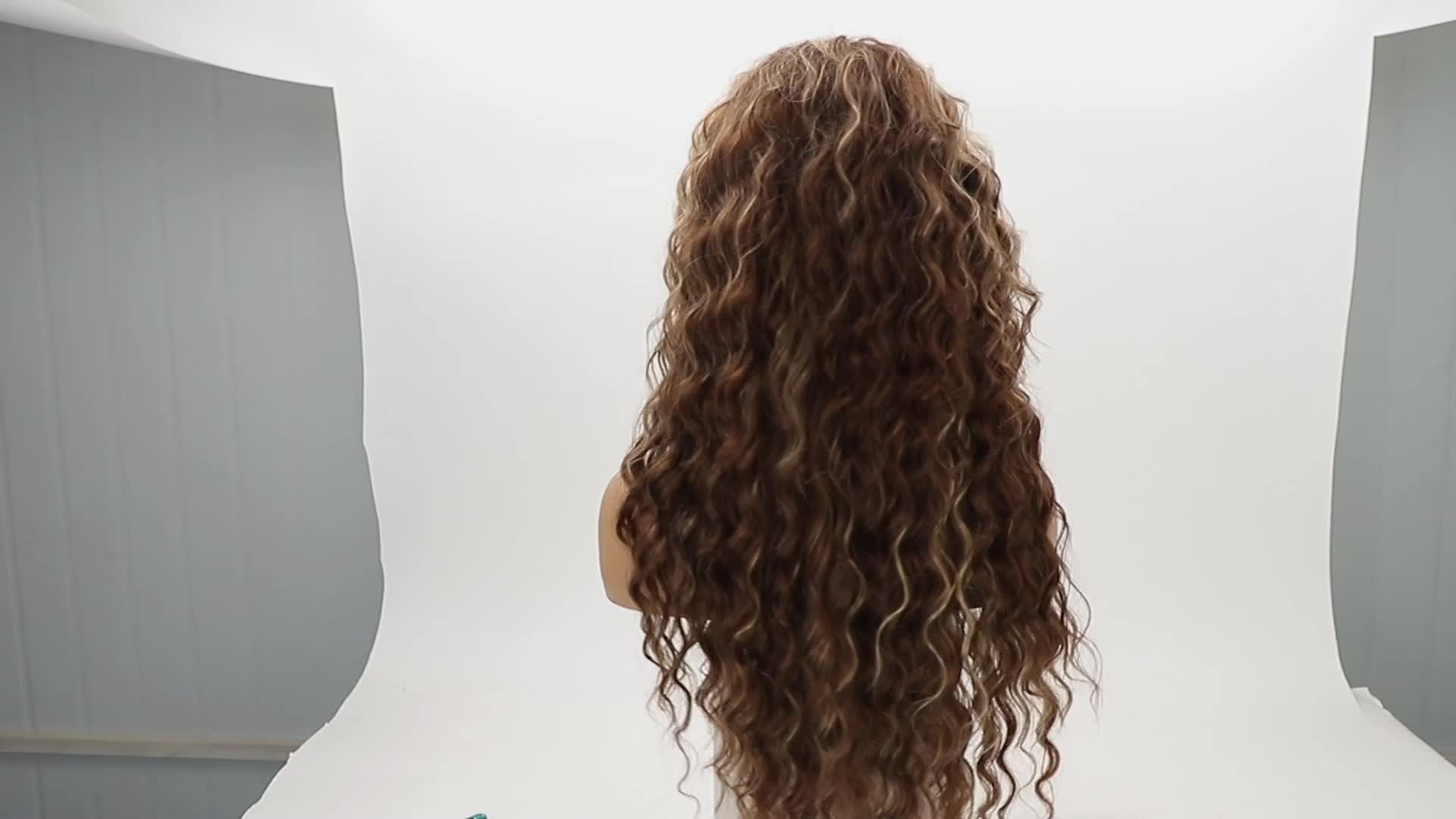 Luxus Lockenperücke Damen – Perücken – Haarteil mit Netz – Produktbild-Vorschau 7