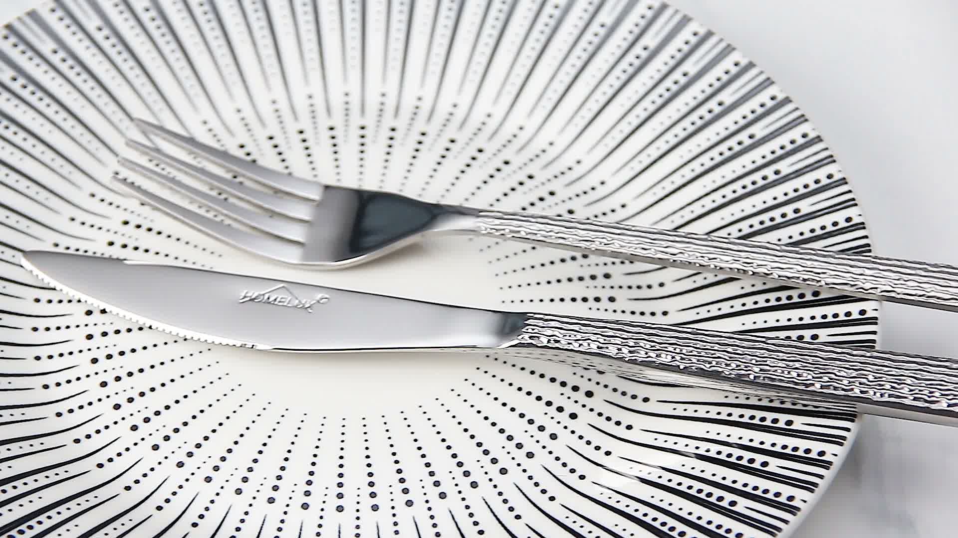 Besteck Set 12 Personen,72-tlg Edelstahl Besteckset,Cutlery Set mit Messer Gabel Löffel,6-tlg Essbesteck HL-G2202