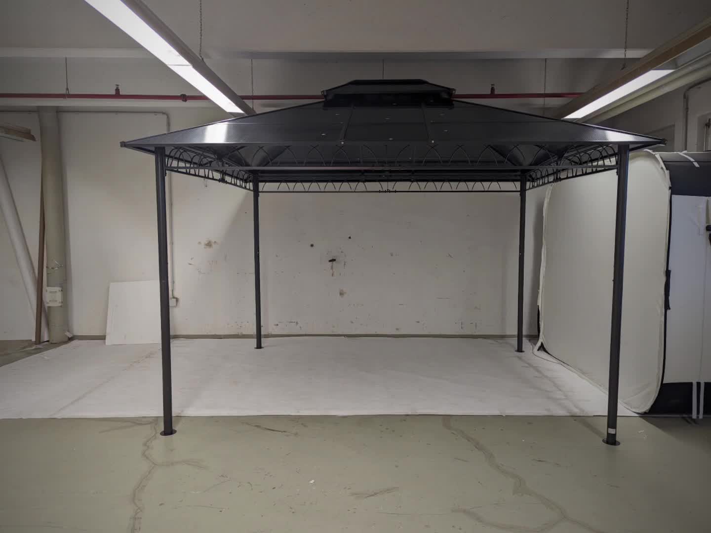 Hardtop Pergola HWC-M81, Pavillon, Aluminium Dachstreben Produktbild-Vorschau 7