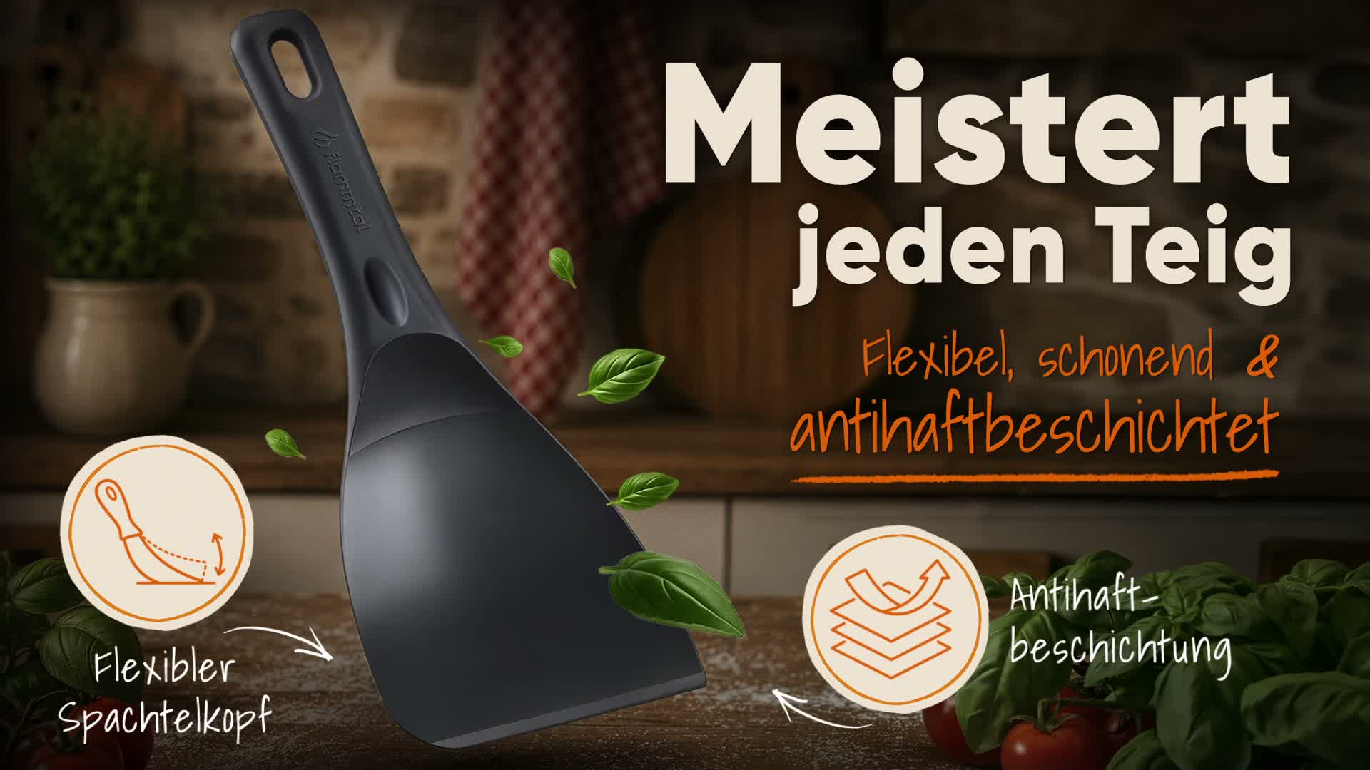 Flexibler Teigspachtel Pizza mit Antihaftbeschichtung 10 cm Produktbild-Vorschau 7