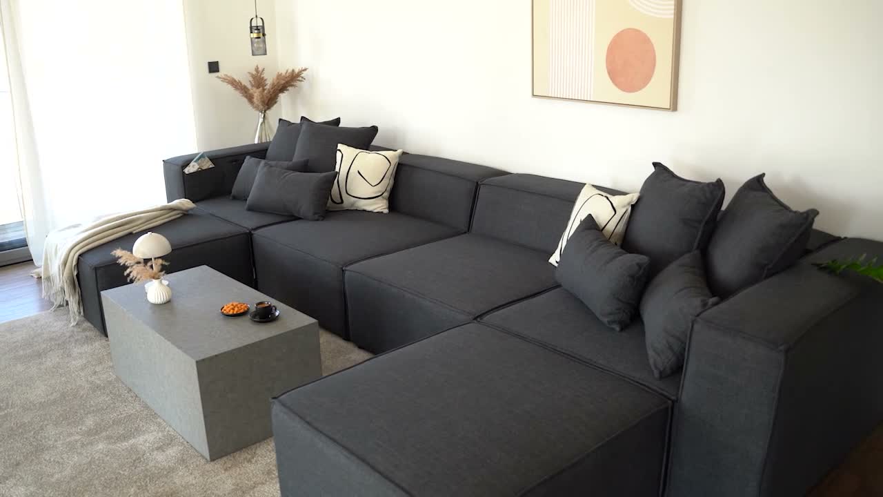 HOME DELUXE - Sofa VERONA - Anthrazit, Größe: XXL - ca. 414 Produktbild-Vorschau 7