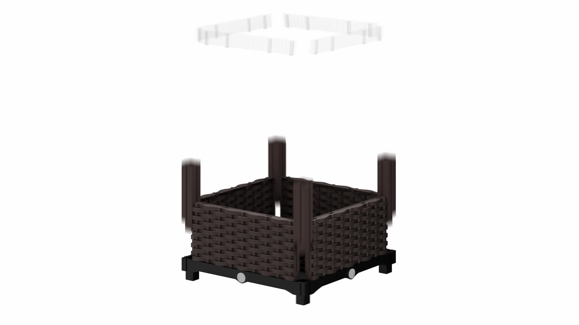 Relaxdays Pflanzkübel, Rattan-Optik, HBT: 38x80x40 cm, Produktbild-Vorschau 7