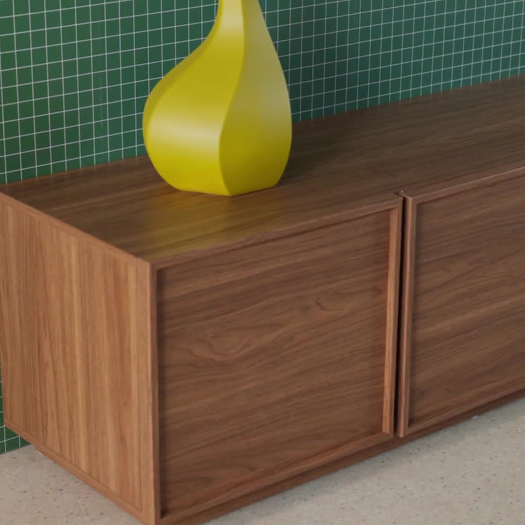 Mobile TV decorazione legno 3 ante 140cm, Noce Anteprima dell’immagine prodotto 7