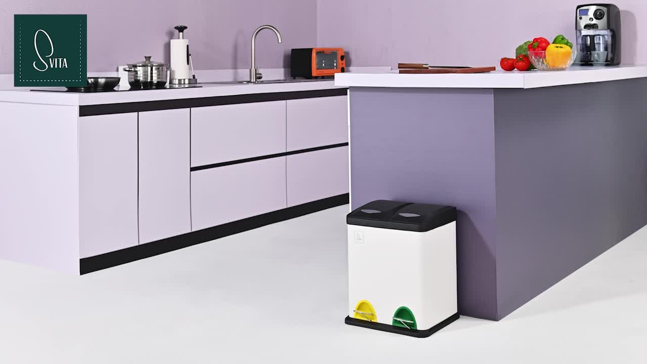 SVITA TC2X8 Küchen-Eimer 16 Liter 2x8L doppelt Abfalleimer Produktbild-Vorschau 6