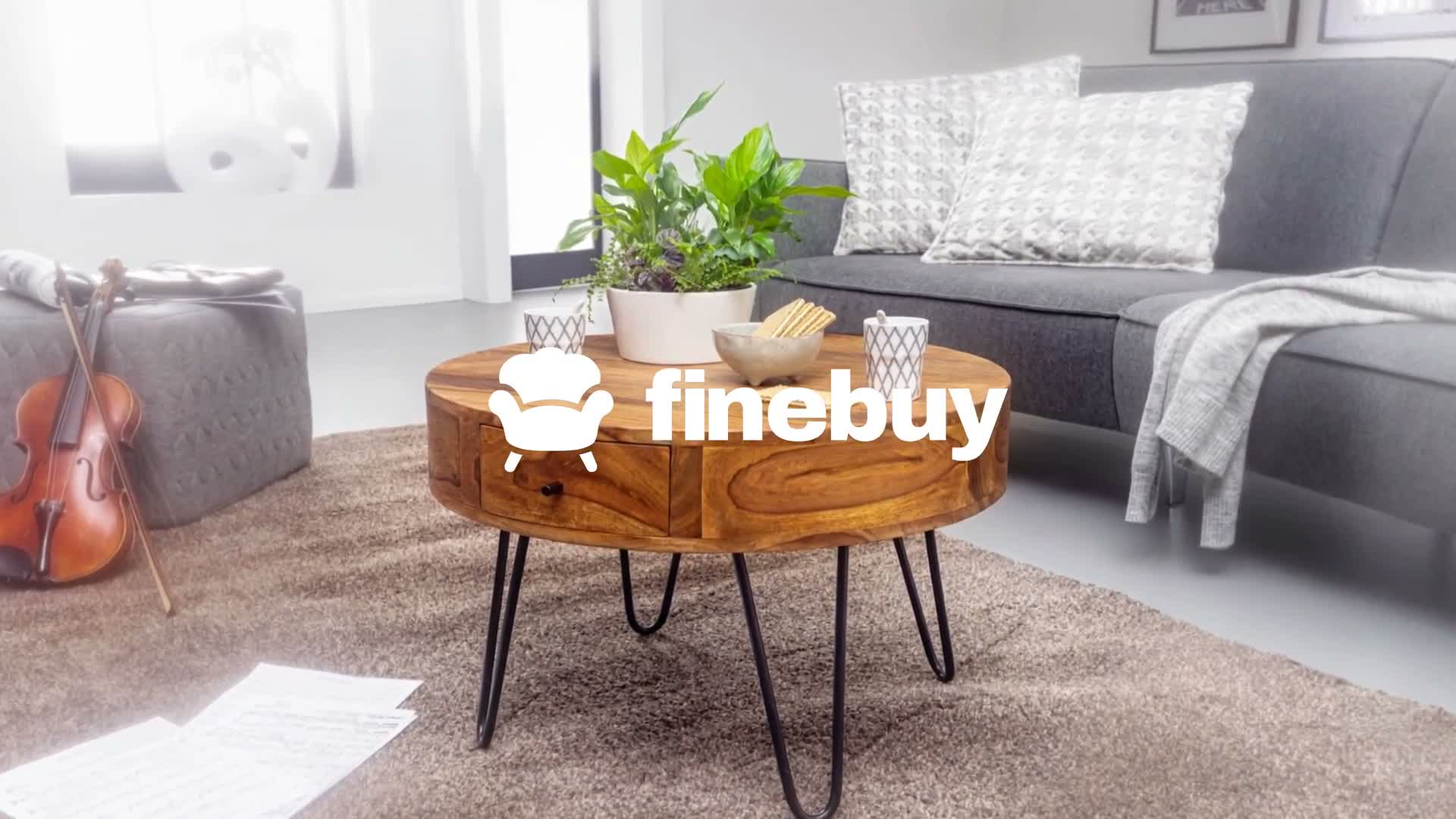 FineBuy Couchtisch Sheesham Massivholz rund Ø 60 cm – Produktbild-Vorschau 6