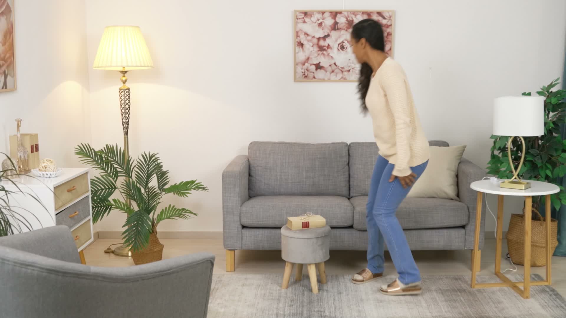 Relaxdays Tischlampe, Nachttischlampe mit Stoffschirm, Produktbild-Vorschau 7