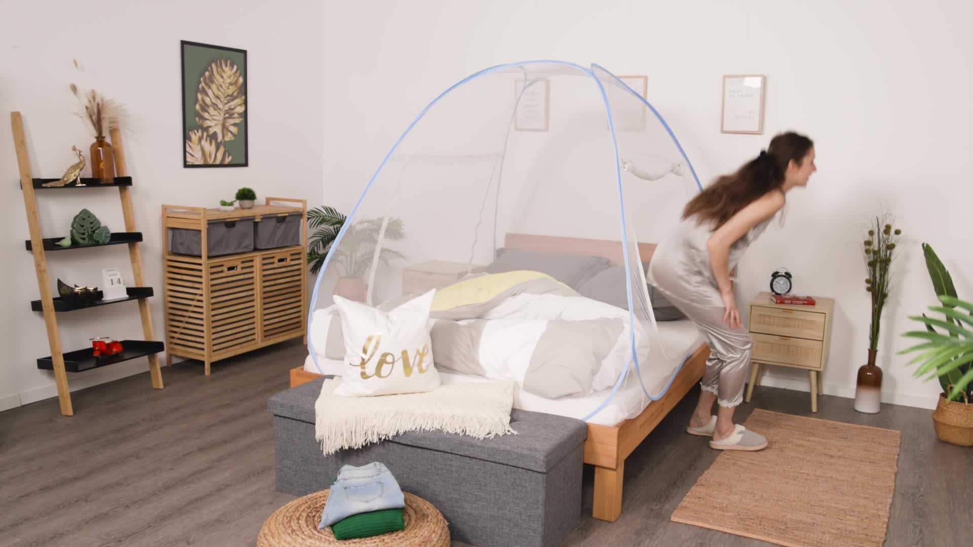 Relaxdays Moskitonetz faltbar, 150 x 180 x 200 cm, Pop-Up Produktbild-Vorschau 7