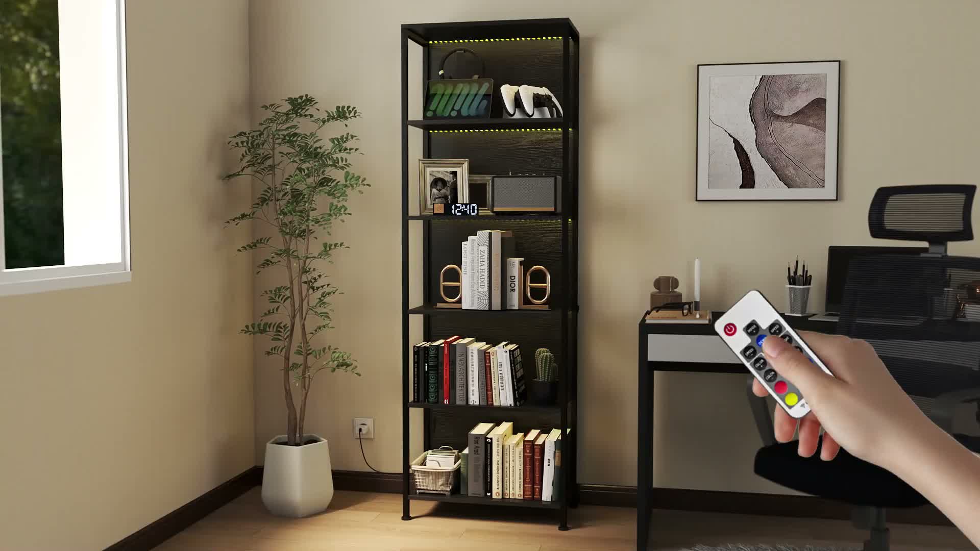 HOMCOM Bücherregal mit 5 Ebenen Standregal mit Produktbild-Vorschau 7