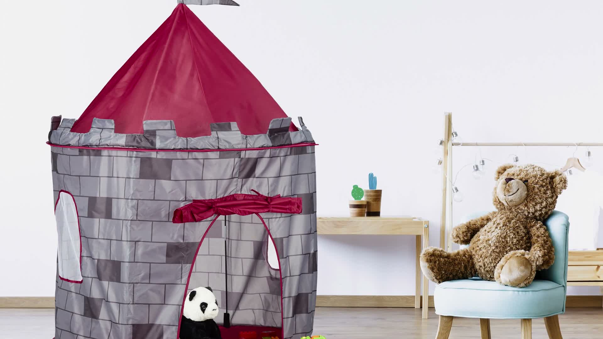 Relaxdays Spielzelt Ritterburg, Kinderzelt Jungen, Produktbild-Vorschau 7