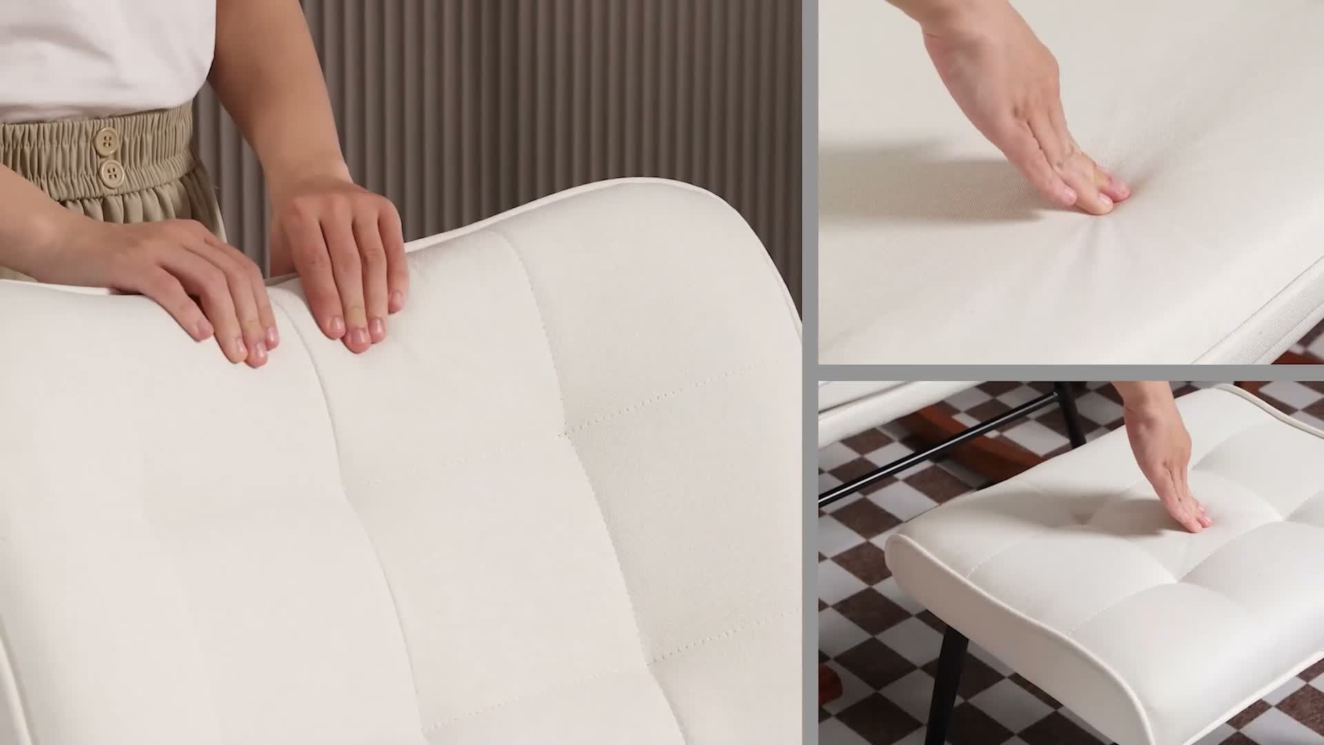 HOMCOM Schaukelstuhl Schwingsessel mit Hocker Relaxsessel Produktbild-Vorschau 7