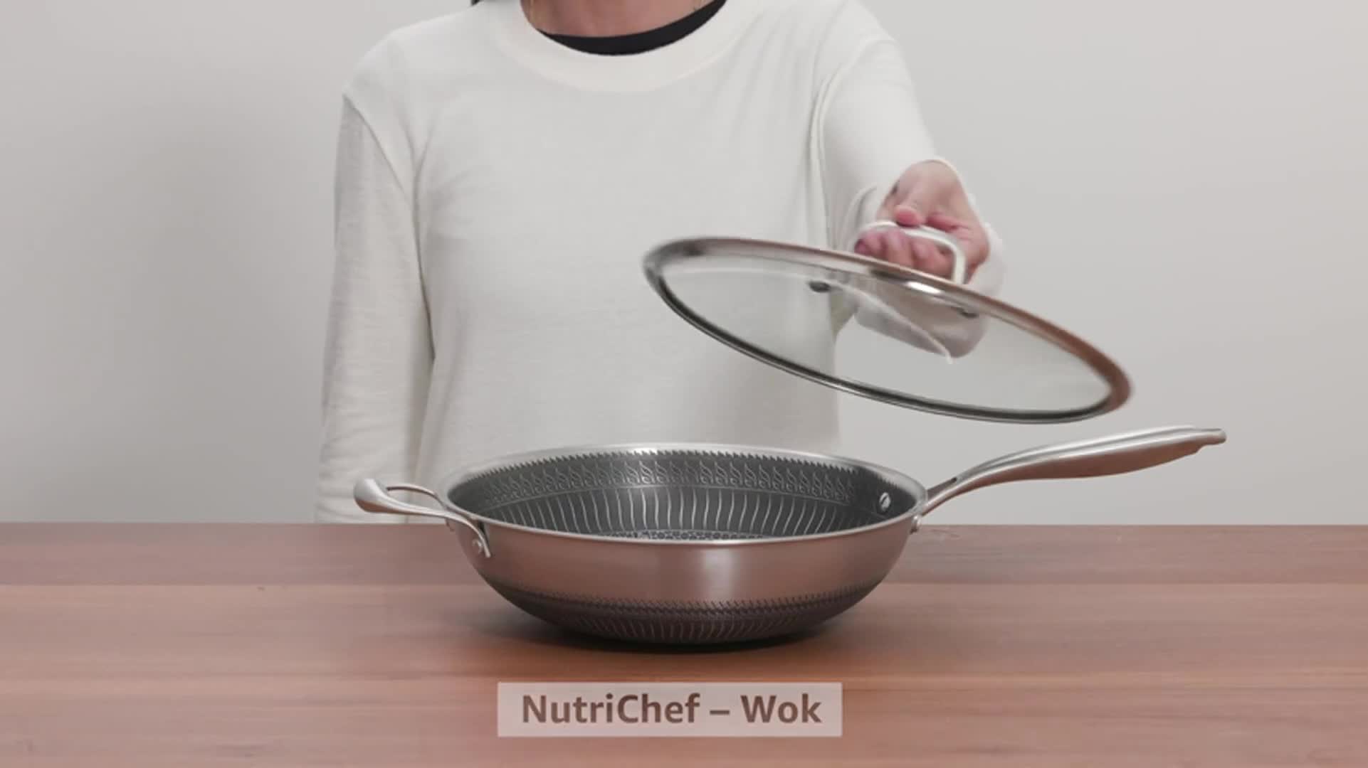 NutriChef Wokpfanne, 30cm-Wok, Wokpfanne Induktion- mit Produktbild-Vorschau 7