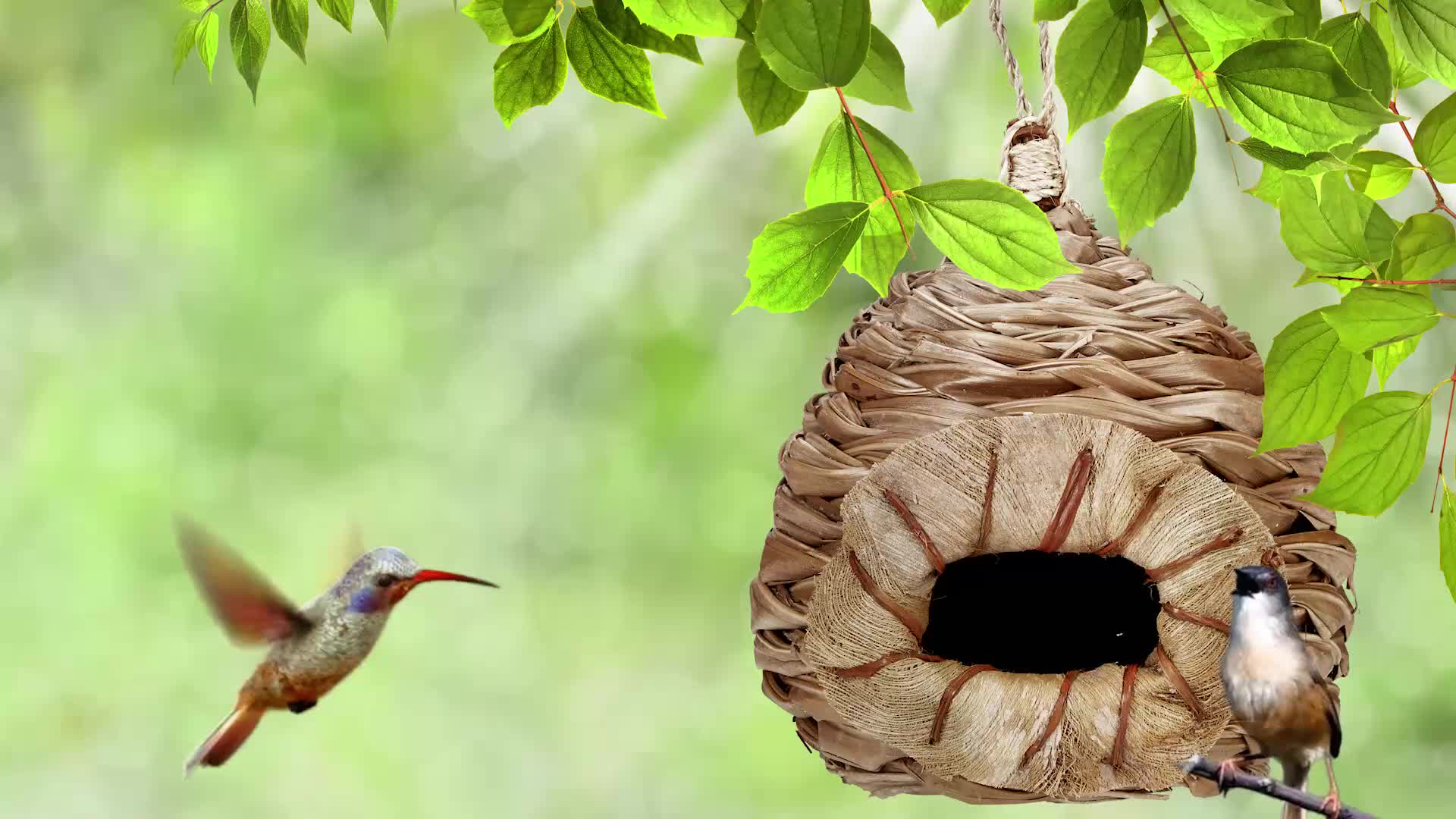 Relaxdays Vogelnest, dekorativer Nistkasten, hängend, Produktbild-Vorschau 7