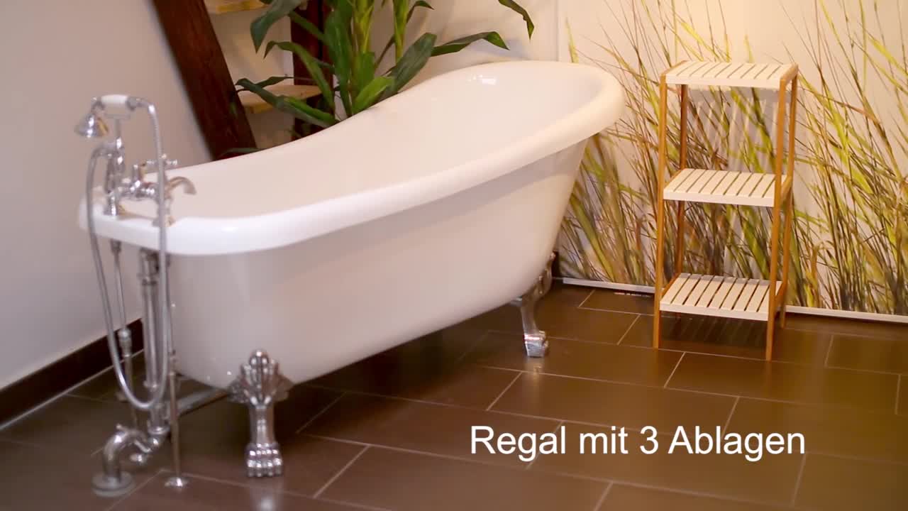Relaxdays Regal mit 3 Fächern, HxBxT:80x33x34cm, Bambus, Produktbild-Vorschau 5