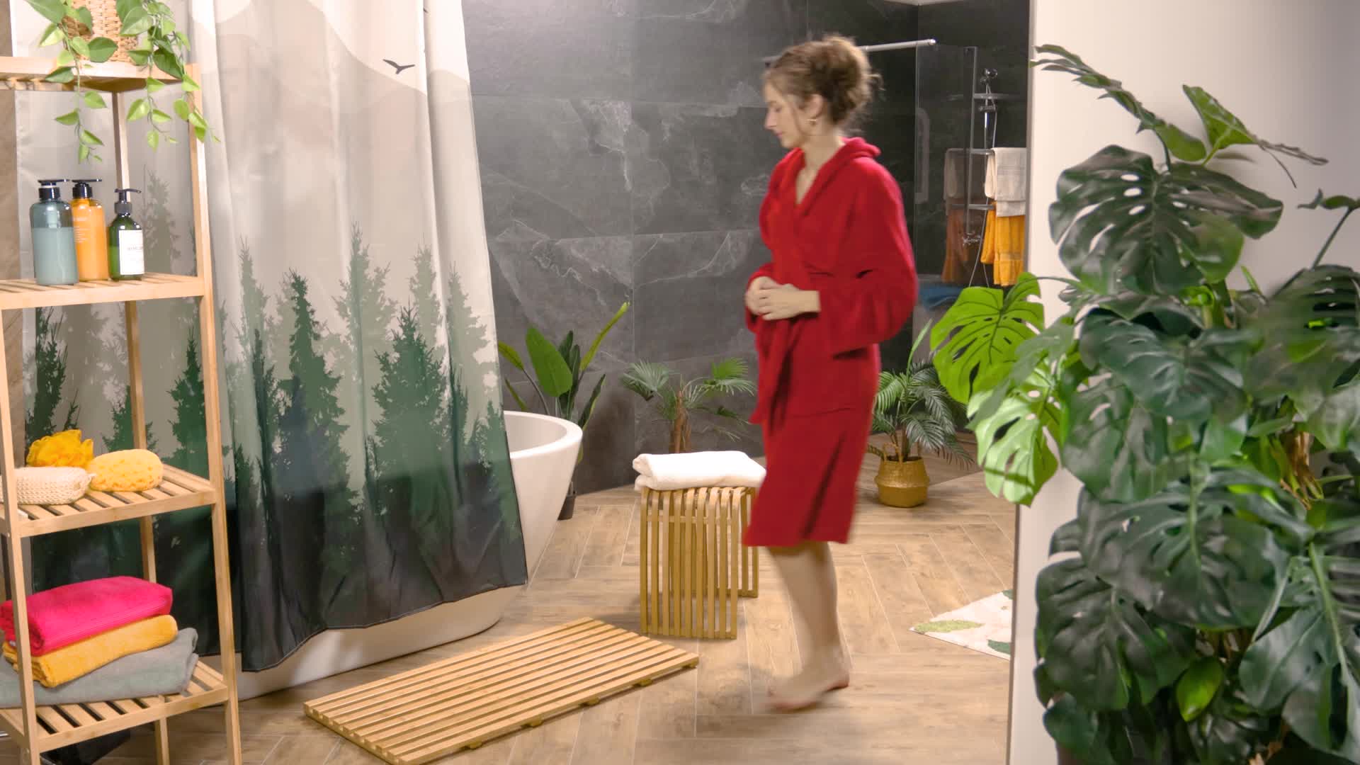 Relaxdays Bambus Badematte, 100 x 50 cm, rutschfeste Produktbild-Vorschau 7