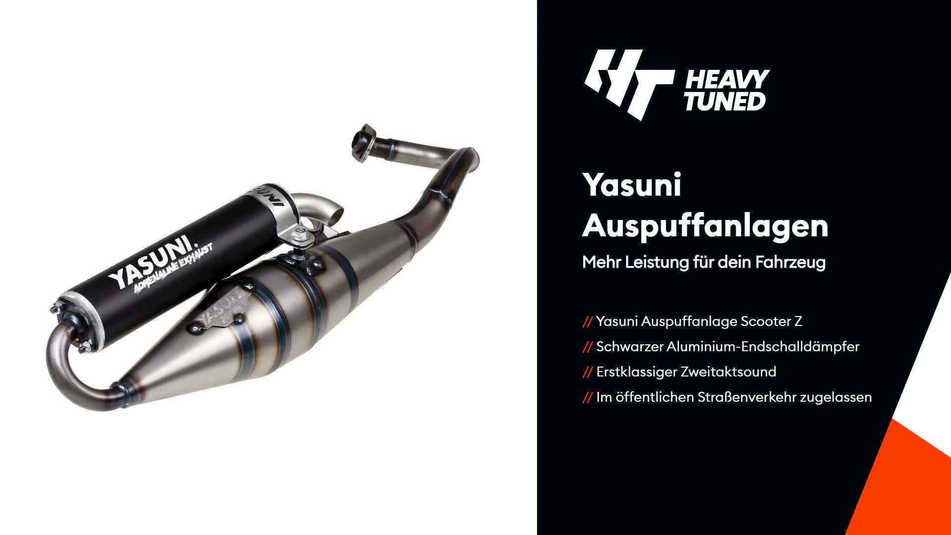 Yasuni Auspuffanlage Scooter Z mit Zulassung, schwarz Produktbild-Vorschau 2