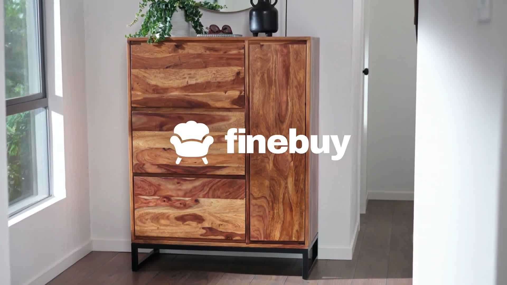 FineBuy Schuhschrank Sheesham Massivholz 88x120x40 cm Produktbild-Vorschau 7