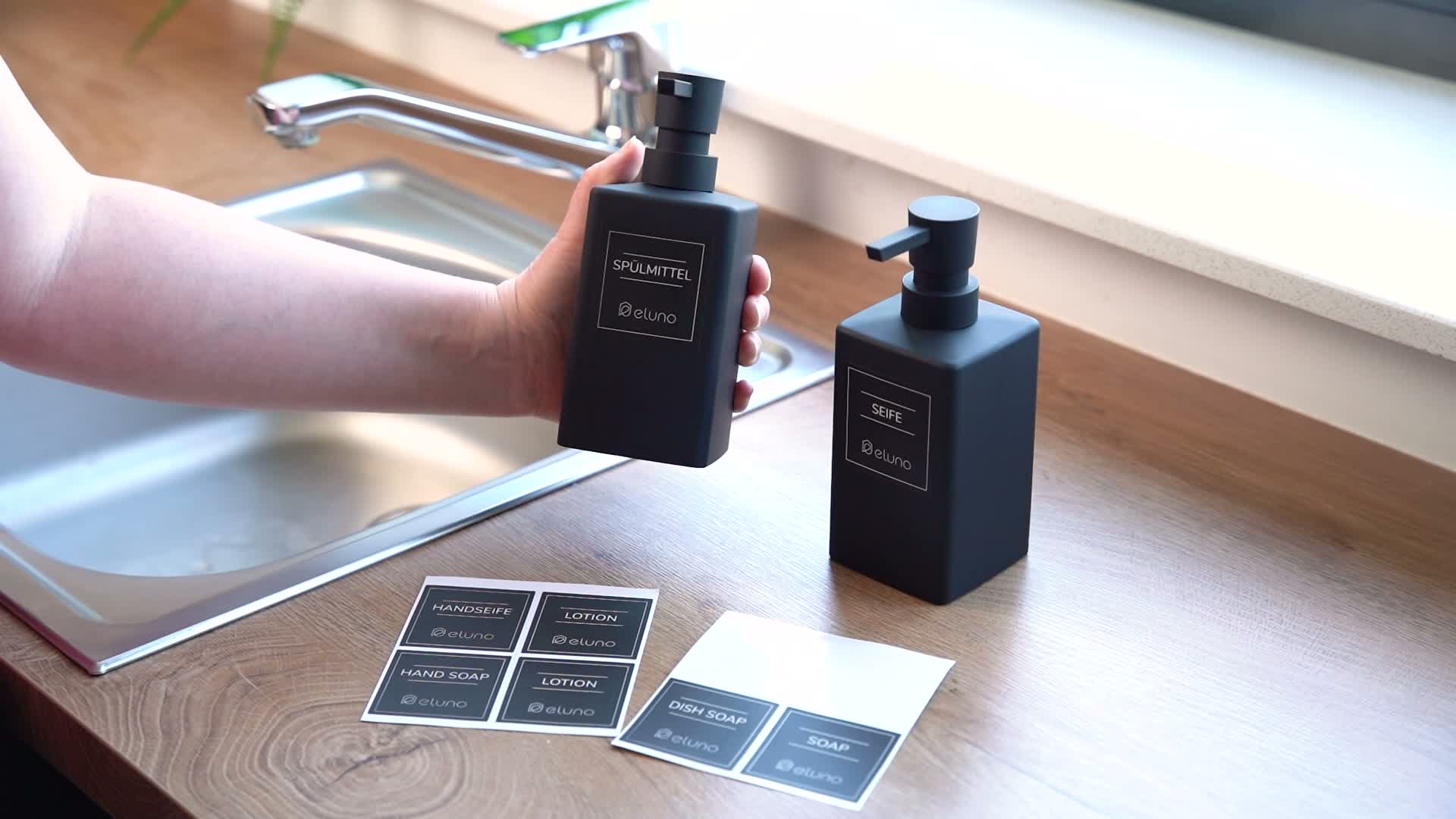 Set di 2 dispenser per sapone eluno, con superficie effetto Anteprima dell’immagine prodotto 7