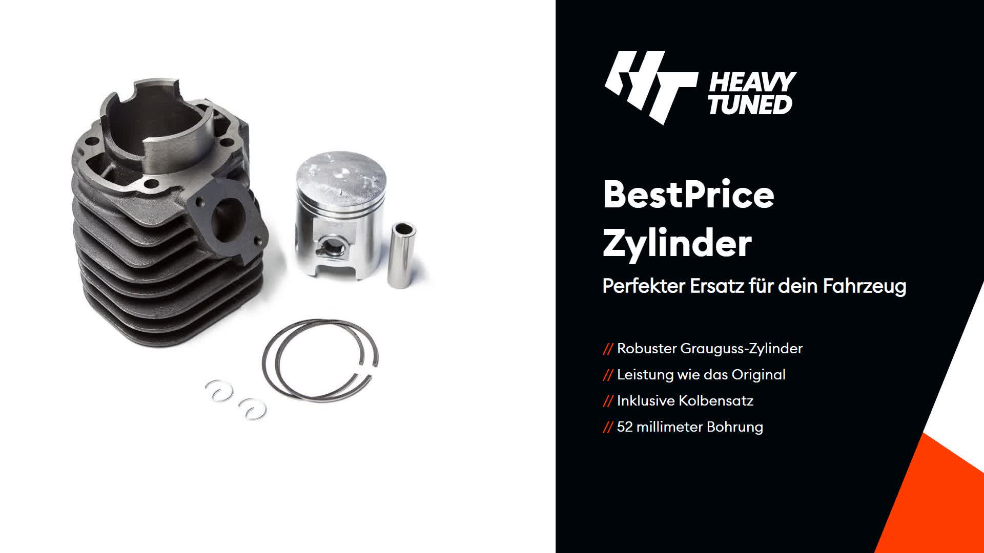 BestPrice Zylinder 100 ccm 52 mm kompatibel mit Minarelli Produktbild-Vorschau 2