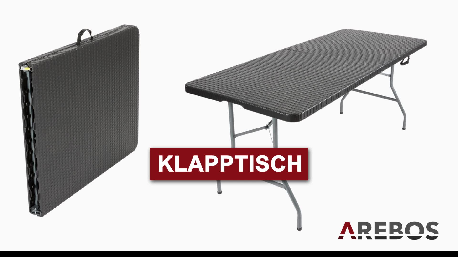 AREBOS Klappbarer Buffettisch 182x74x74 cm | Gartentisch Produktbild-Vorschau 7