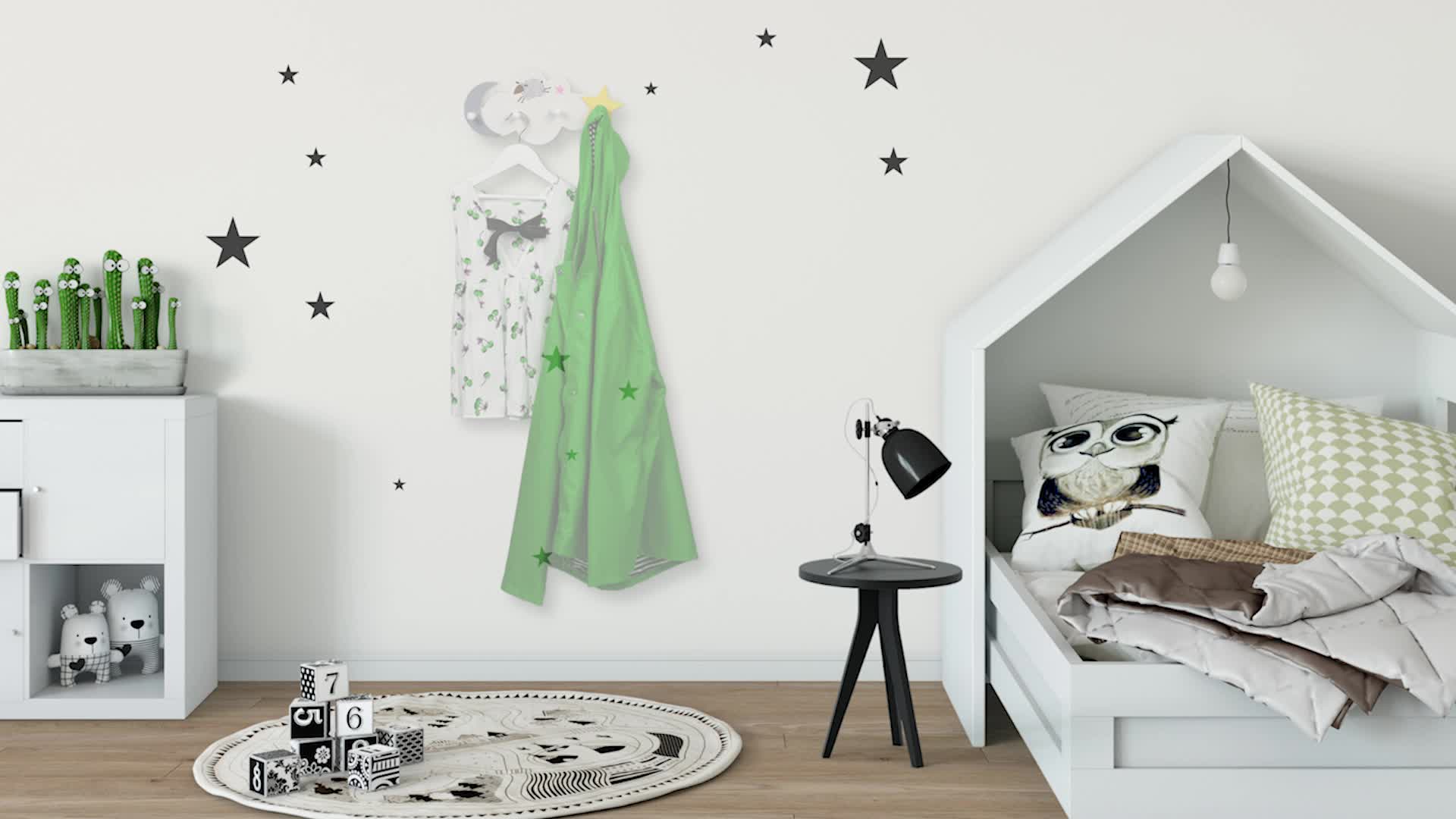 relaxdays Kindergarderobe Wolke-Mond-Stern Produktbild-Vorschau 7