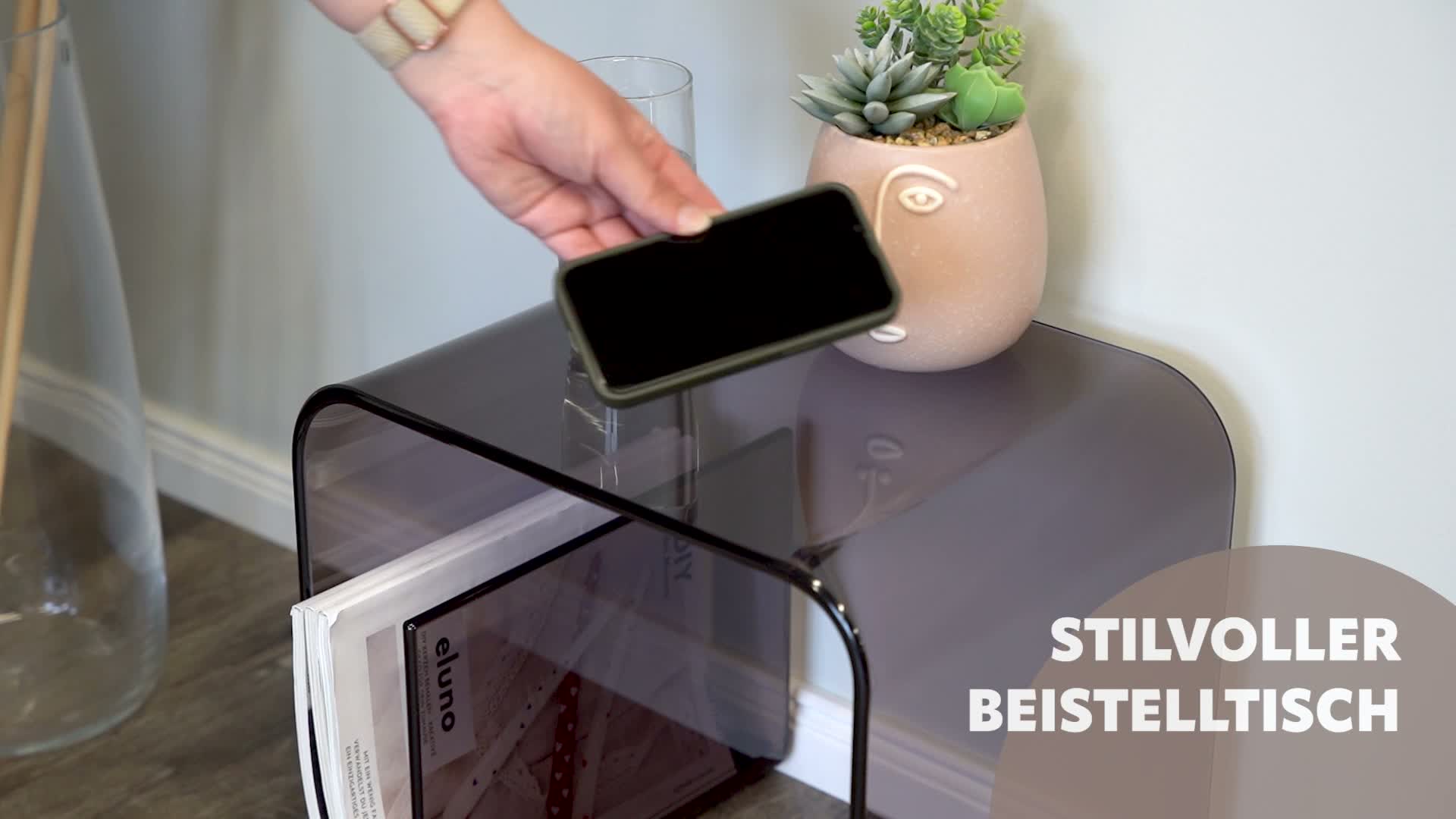 eluno 2in1 Beistelltisch aus schwarz-transparentem Acryl Produktbild-Vorschau 7