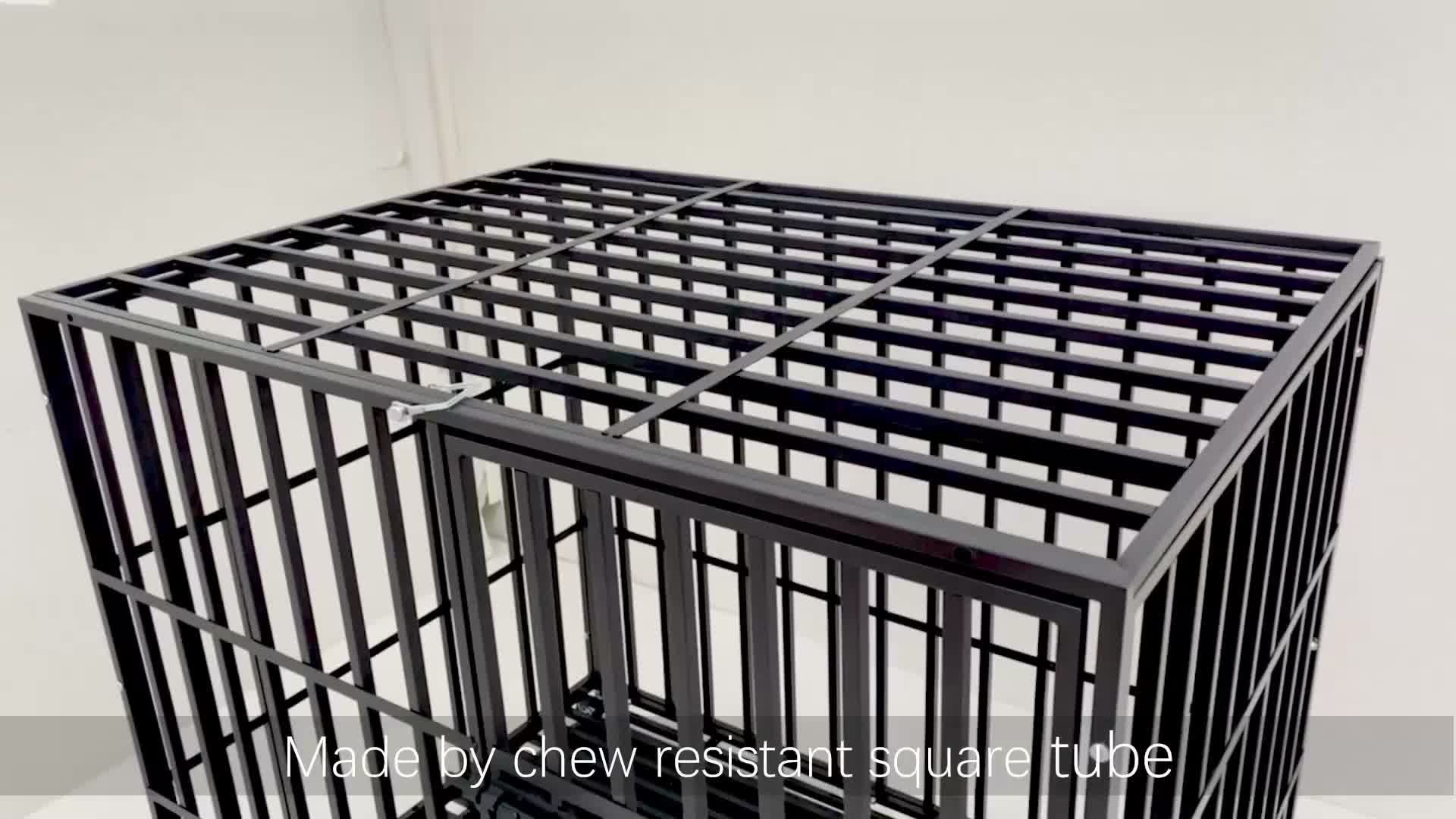 WISFOR XL Hundekäfig mit 3 Türen rollbar Hundebox mit Produktbild-Vorschau 7