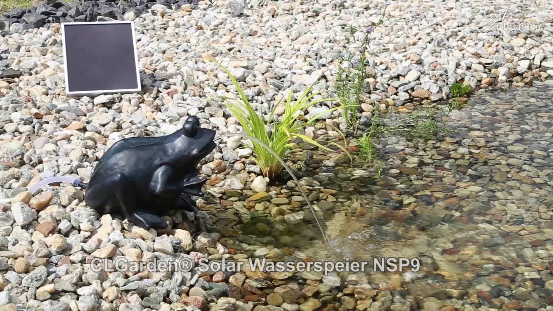 CLGarden Solar Wasserspeier Frosch NSP9 Springbrunnen für Produktbild-Vorschau 5