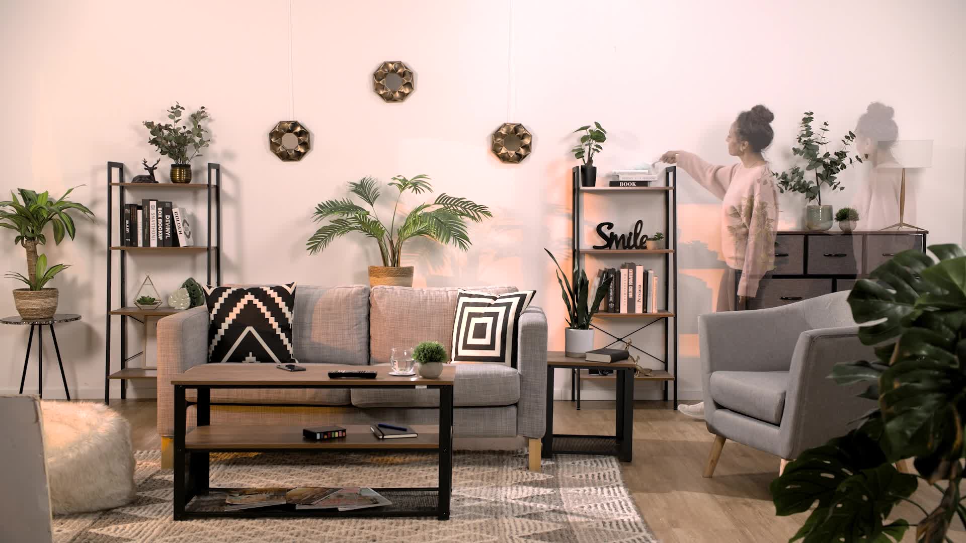 Relaxdays Spiegel 3er Set Blume, achteckiger Zierspiegel, Produktbild-Vorschau 7