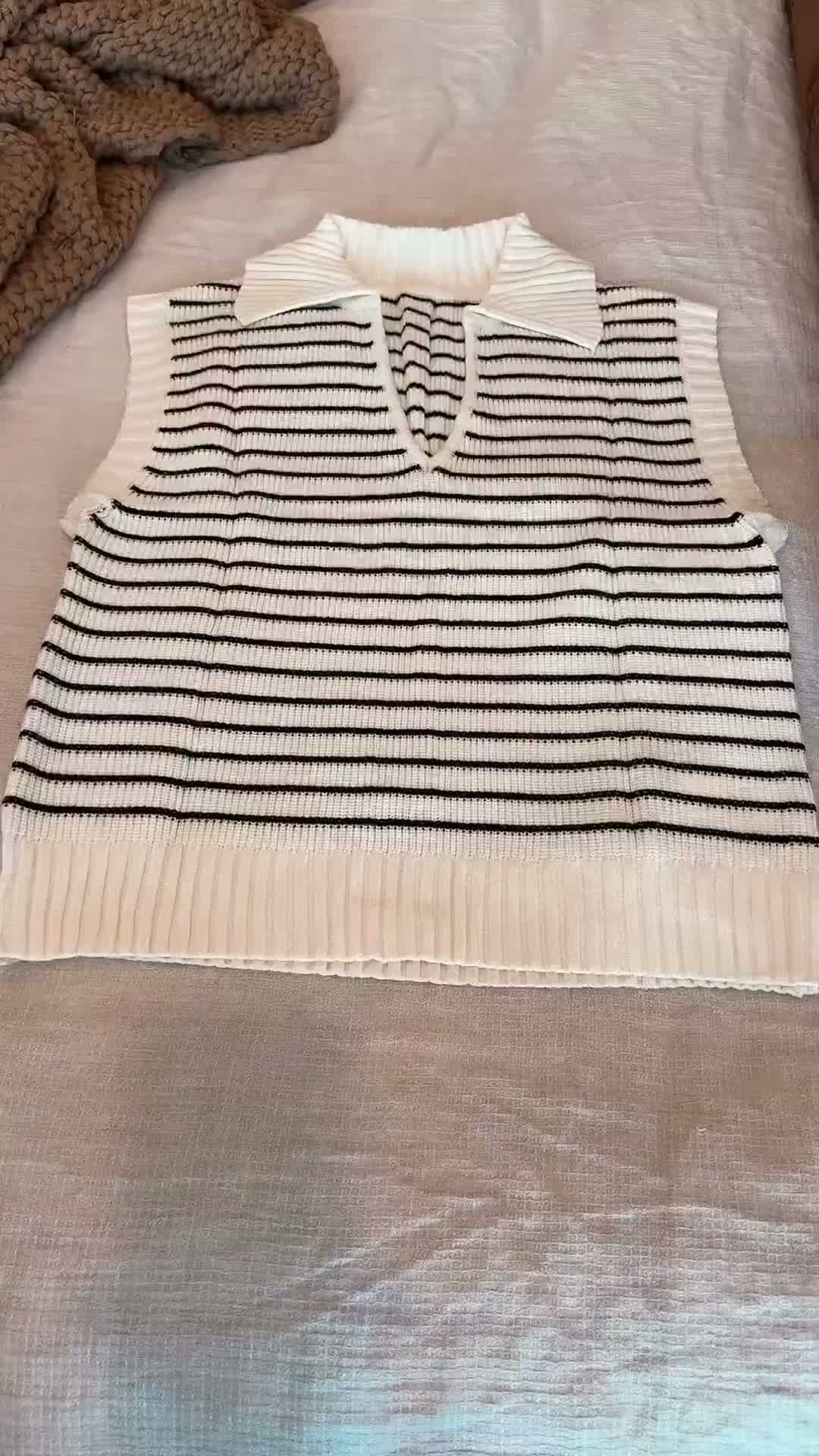 Ärmelloses, gestricktes Sommer-T-Shirt für Damen mit kurzen Produktbild-Vorschau 6