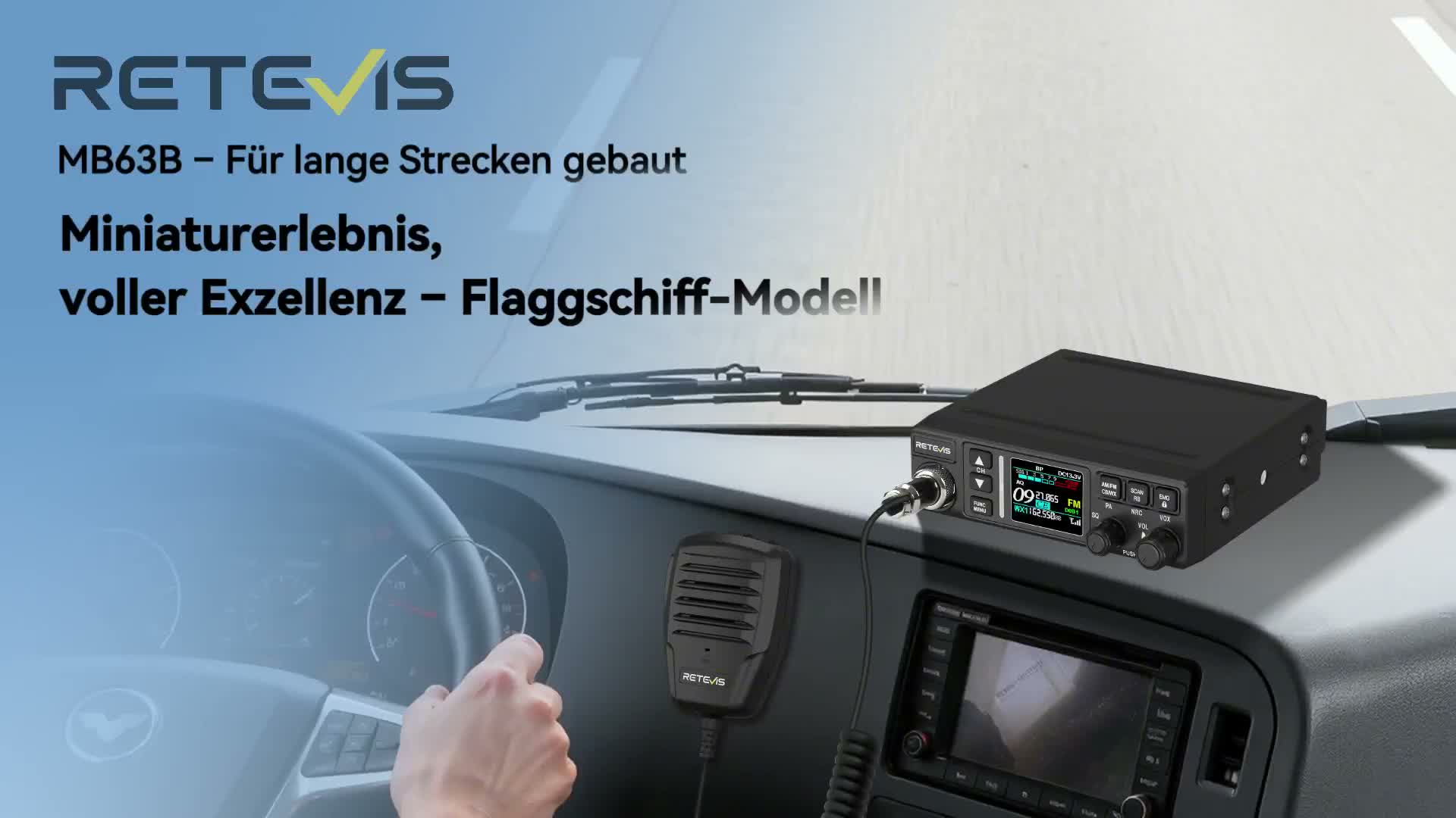Retevis MB63B CB Funkgerät mit Antenne, AM/FM Produktbild-Vorschau 7