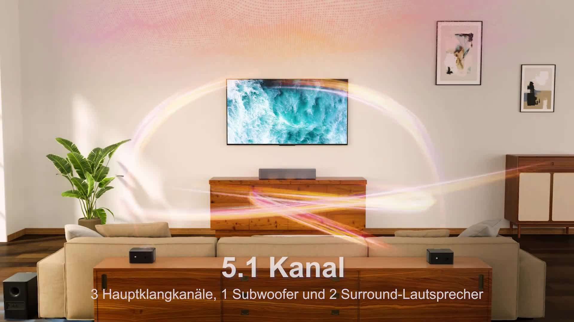 ULTIMEA Poseidon D50 - 5.1 Surround Soundbar, Virtueller Produktbild-Vorschau 7