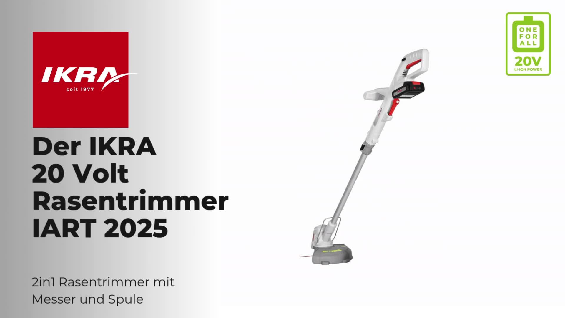 IKRA 2in1 Akku Rasentrimmer IART 2025 | 20V | Fadenspule Produktbild-Vorschau 7