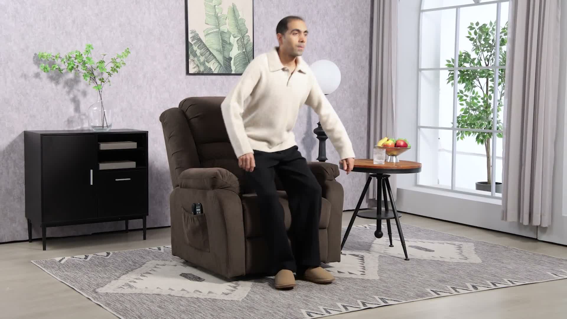 HOMCOM Relaxsessel, Fernsehsessel mit Aufstehhilfe, Heiz- Produktbild-Vorschau 7