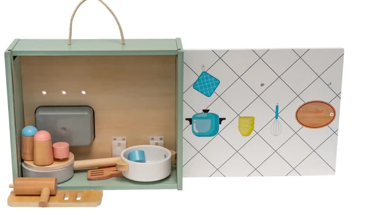 Mini cucina in legno con accessori - pieghevole Anteprima dell’immagine prodotto 7