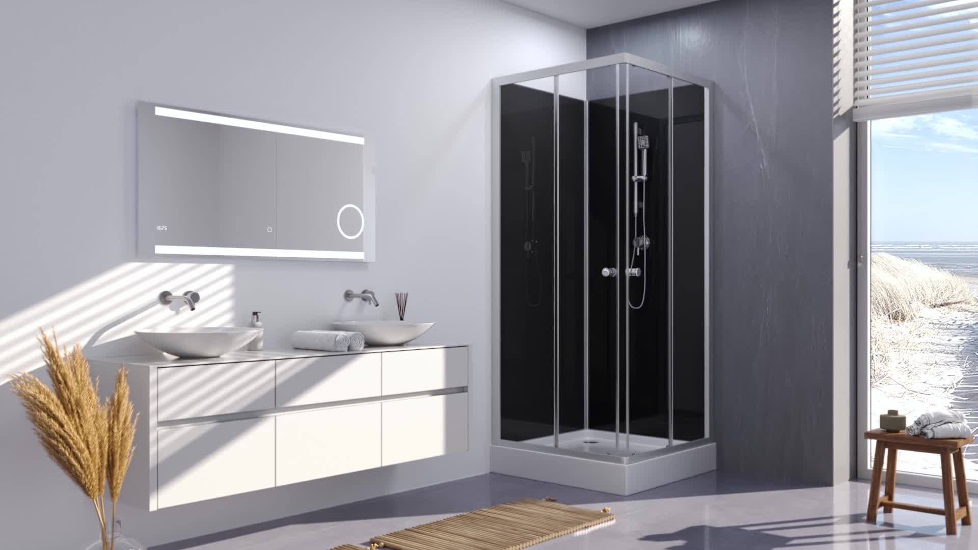Komplettduschkabine 80x80 cm Eckeinstieg MARWELL Produktbild-Vorschau 7