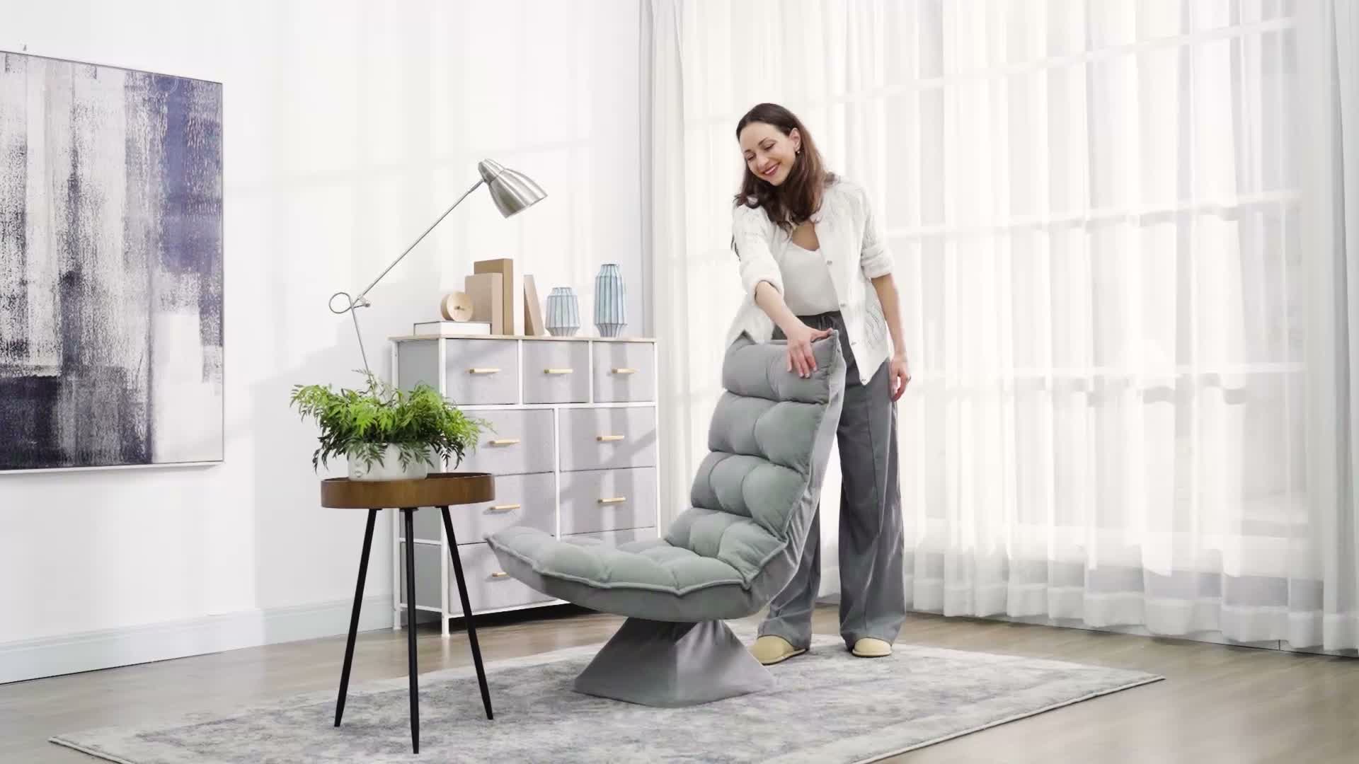 HOMCOM Bodenstuhl Bodensofa mit Verstellbarer Rückenlehne Produktbild-Vorschau 6