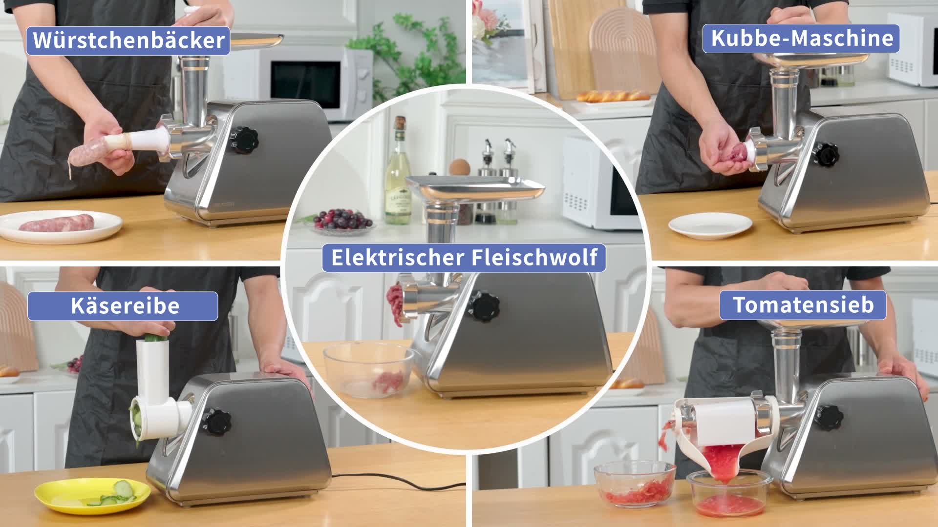 AIRMSEN 2500W Elektrischer Fleischwolf, 3in1 Multi Produktbild-Vorschau 7