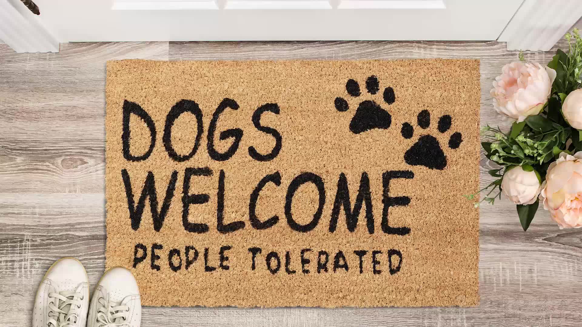 Relaxdays Fußmatte Kokos, "Dogs Welcome", 60 x 40 cm, Produktbild-Vorschau 7