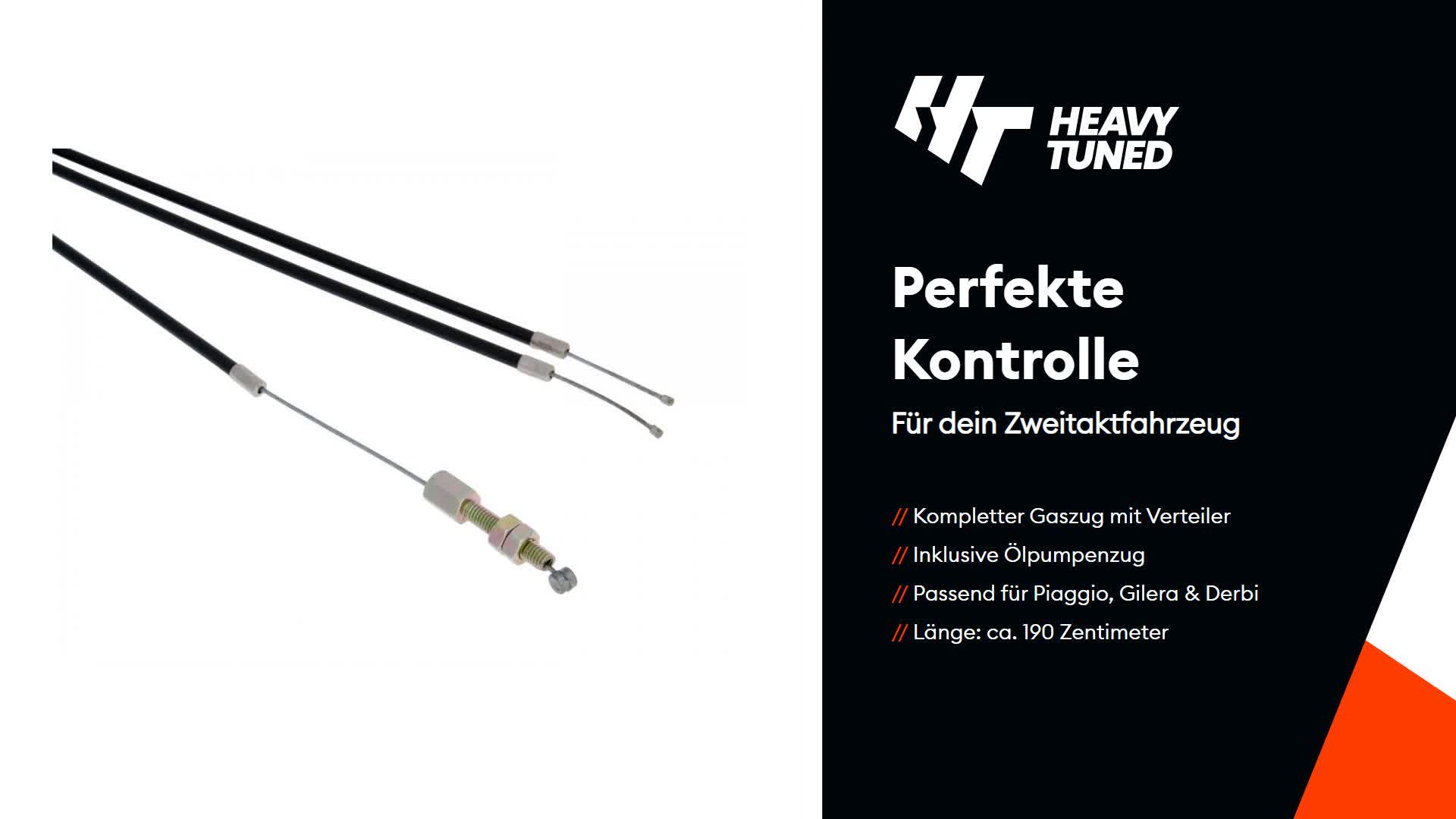 Gaszug mit Verteiler BestPrice 190 cm 2-Takt für Piaggio Produktbild-Vorschau 5
