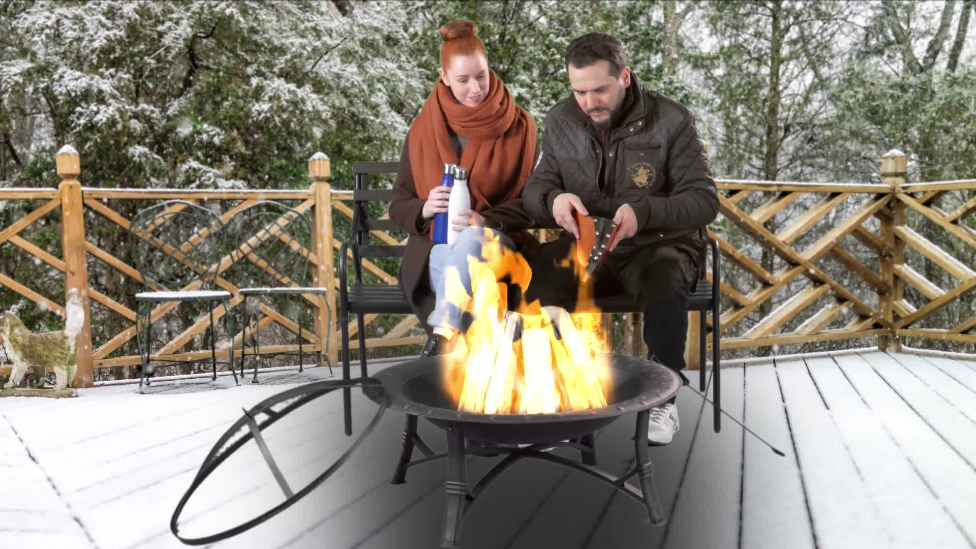 Relaxdays Blasebalg Grill & Kamin, rustikaler Produktbild-Vorschau 7