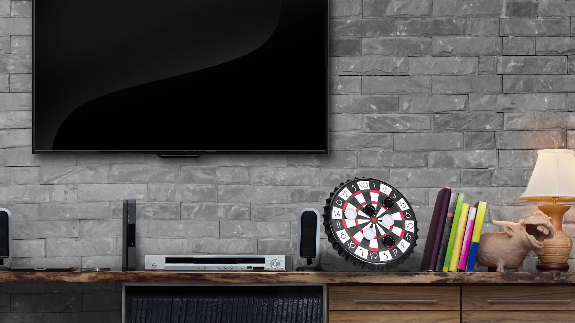 Relaxdays Kronkorken Dartscheibe, magnetische Zielscheibe, Produktbild-Vorschau 7