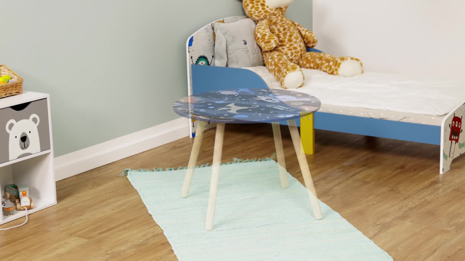 Relaxdays Kindersitzgruppe, 3-tlg., Space Dino, Kindertisch Produktbild-Vorschau 7