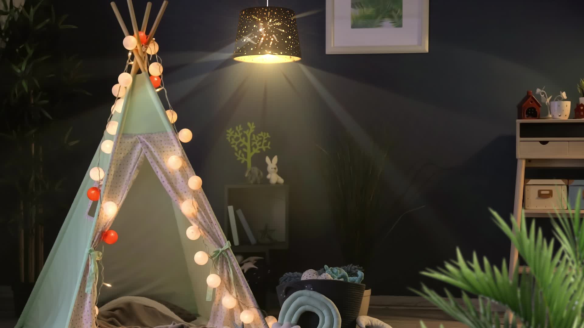 Relaxdays Kinderzimmerlampe Sterne, hängende Schirmlampe Produktbild-Vorschau 7
