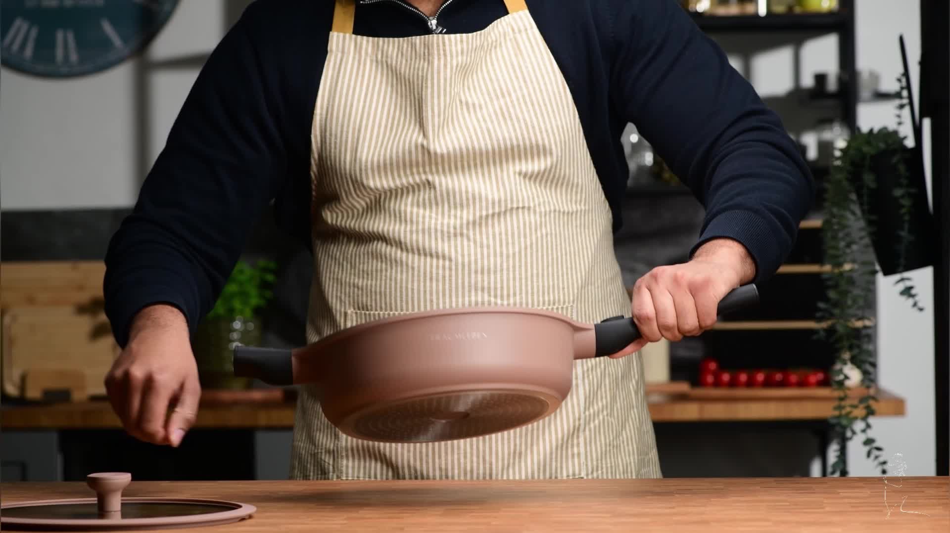 TRAUMLEBEN® Wokpfanne 28 cm mit Deckel, abnehmbarer Griff & Produktbild-Vorschau 7