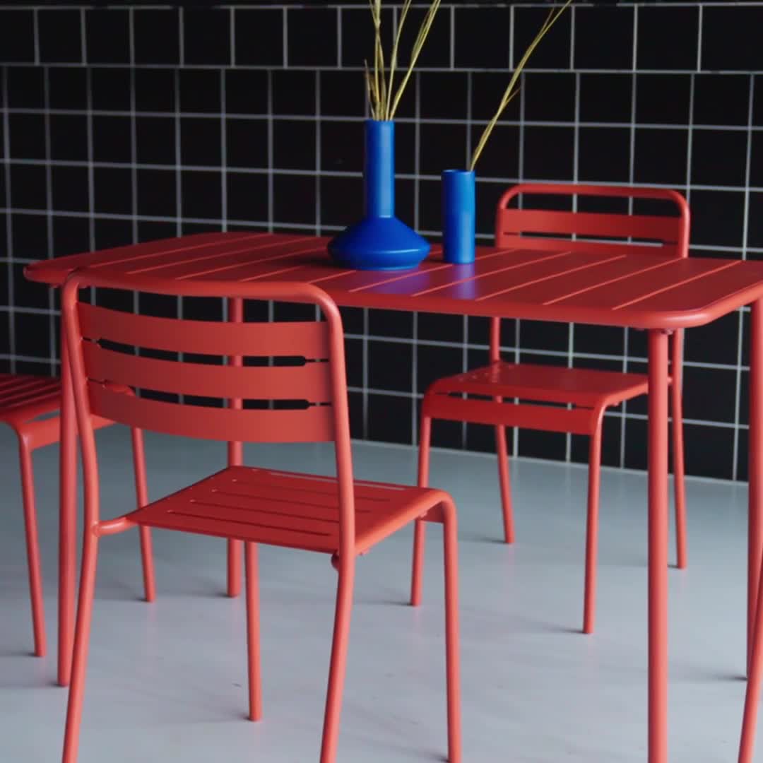Set tavolo da giardino bistrot in metallo con 4 sedie, Anteprima dell’immagine prodotto 6