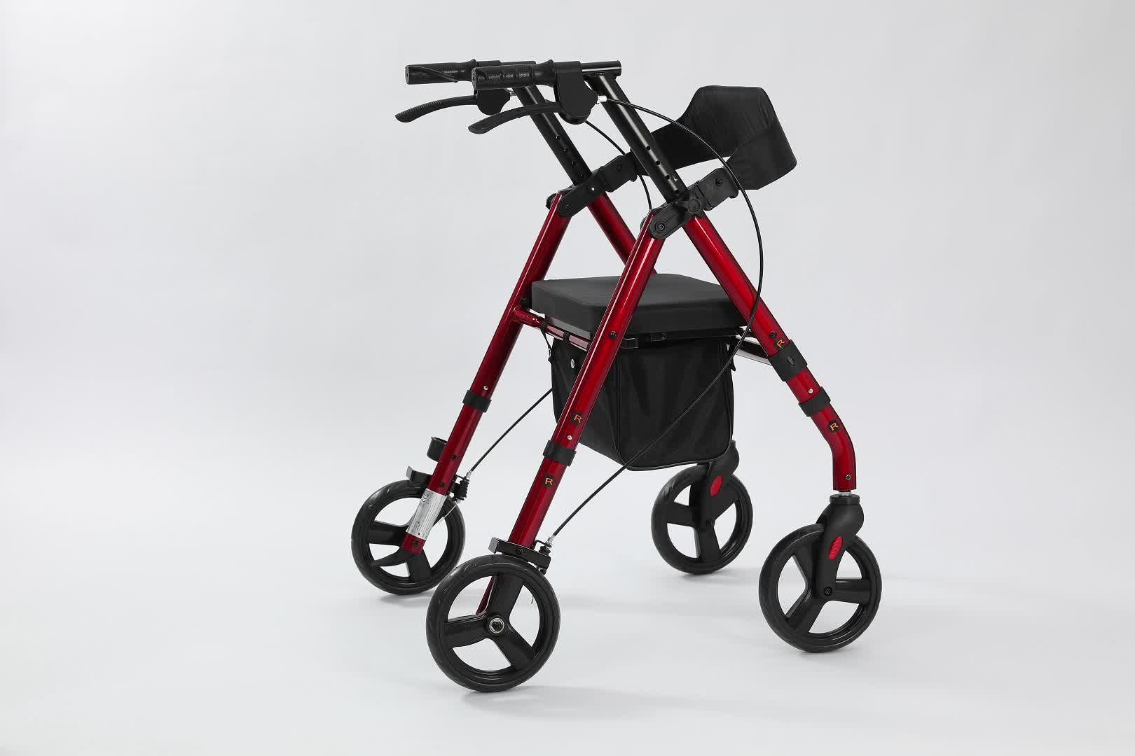 maxErgo Rollator Rot Gehhilfe für Outdoor Indoor zugelassen Produktbild-Vorschau 7