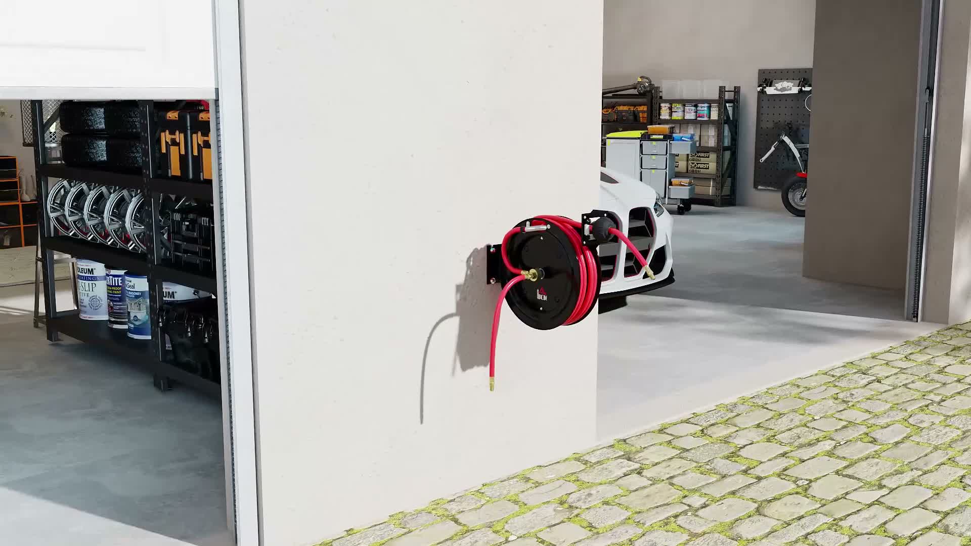 HOMCOM Automatik Druckluft Schlauchtrommel 15m+1m mit 1/4' Produktbild-Vorschau 7