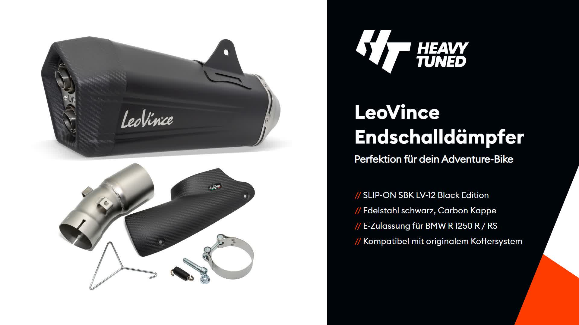 LeoVince LV-12 schwarzer Slip-On-Auspuff genehmigt für BMW Produktbild-Vorschau 7